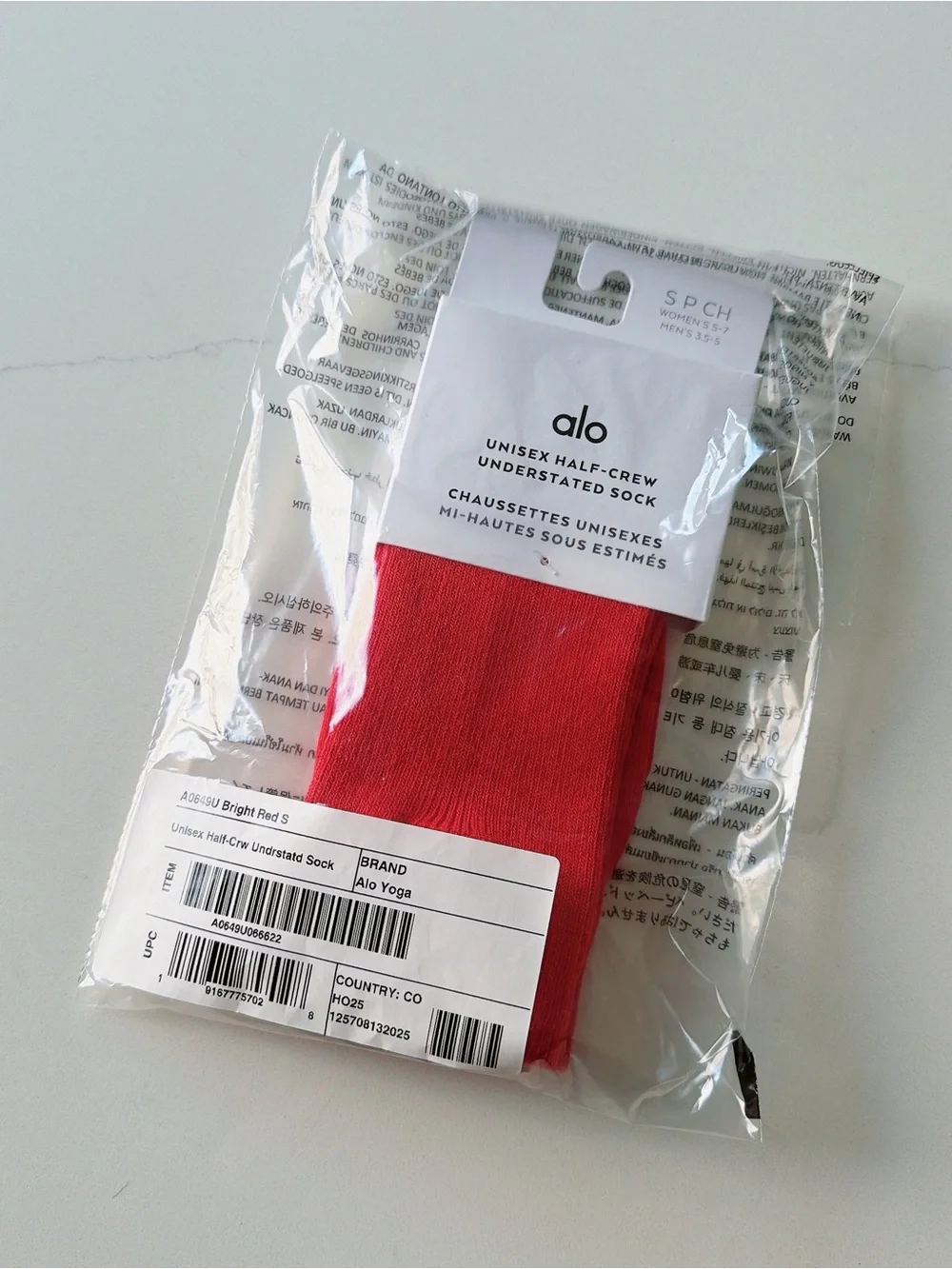 NWT Alo Unisex Half-Crew Understated Sock